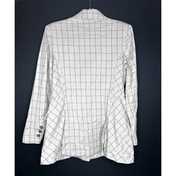 Cabi Women's Tan Windowpane Utility Jacket 6026 Collared Blazer/Trench Preppy - Picture 2 of 10